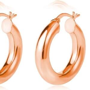 Chunky Rose Gold Hoop Earrings